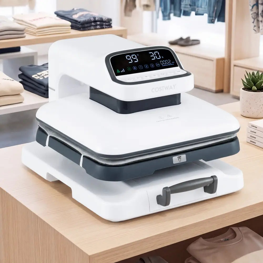 Heat Press Machine with Auto Release for T Shirts-White - White - Washers & Dryers
