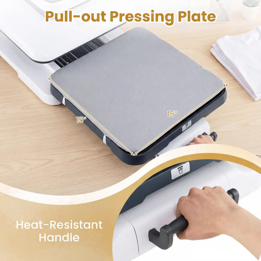 Heat Press Machine with Auto Release for T Shirts-White - White - Washers & Dryers