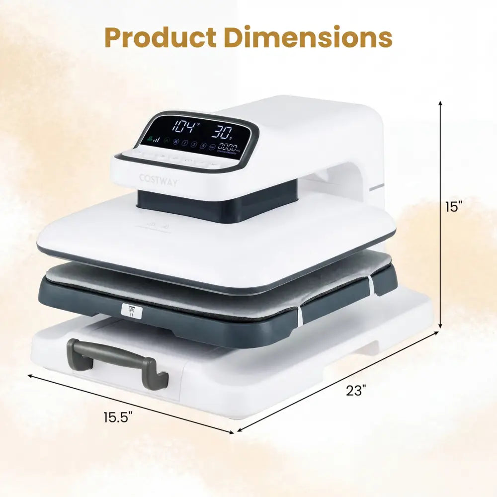Heat Press Machine with Auto Release for T Shirts-White - White - Washers & Dryers