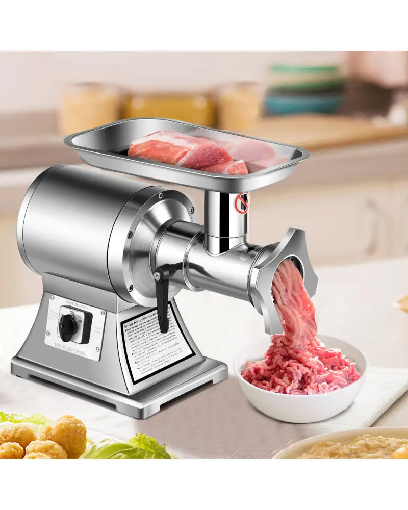 Heavy Duty 1.5HP 1100W 550LB/h Commercial Grade Meat Grinder - Silver - Food Grinders & Mills