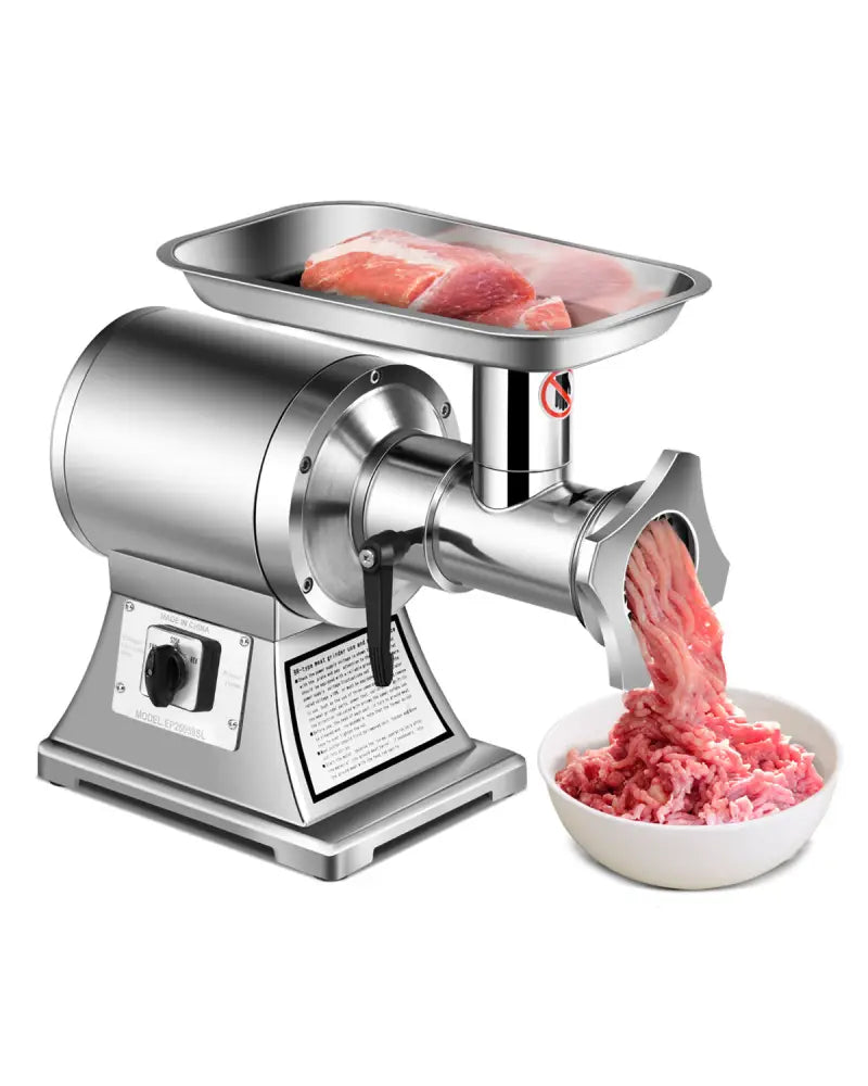 Heavy Duty 1.5HP 1100W 550LB/h Commercial Grade Meat Grinder - Silver - Food Grinders & Mills