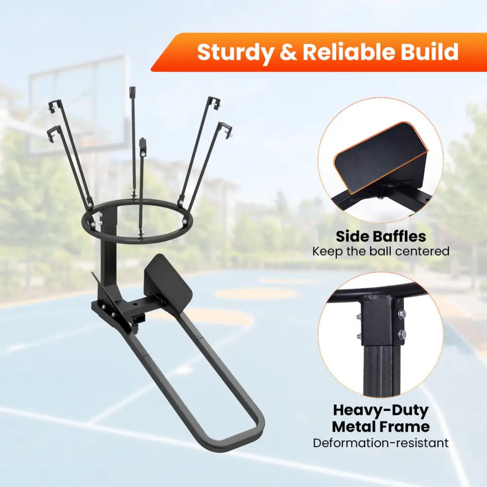 Heavy-Duty Basketball Return Attachment with 6 Sturdy Hooks - Sport Equipments