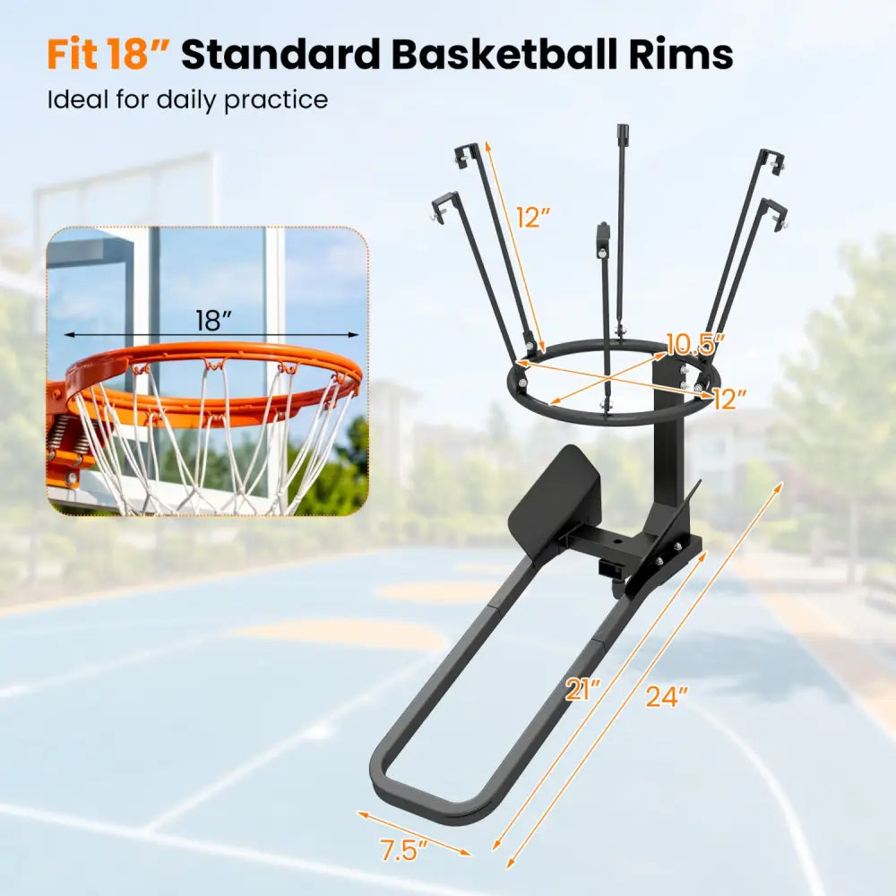 Heavy-Duty Basketball Return Attachment with 6 Sturdy Hooks - Sport Equipments