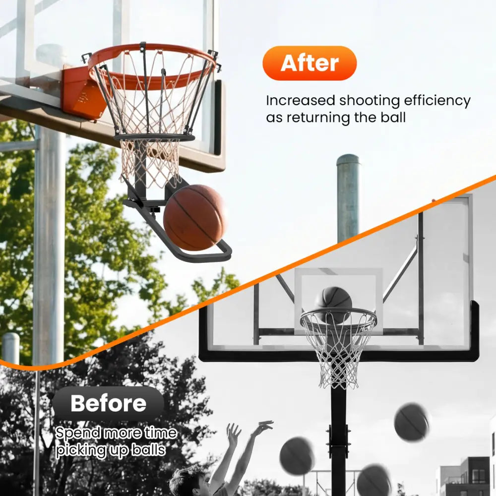 Heavy-Duty Basketball Return Attachment with 6 Sturdy Hooks - Sport Equipments