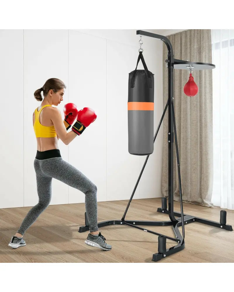 Heavy Duty Boxing Punching Stand With Heavy Bag - Gray - Boxing & Martial Arts