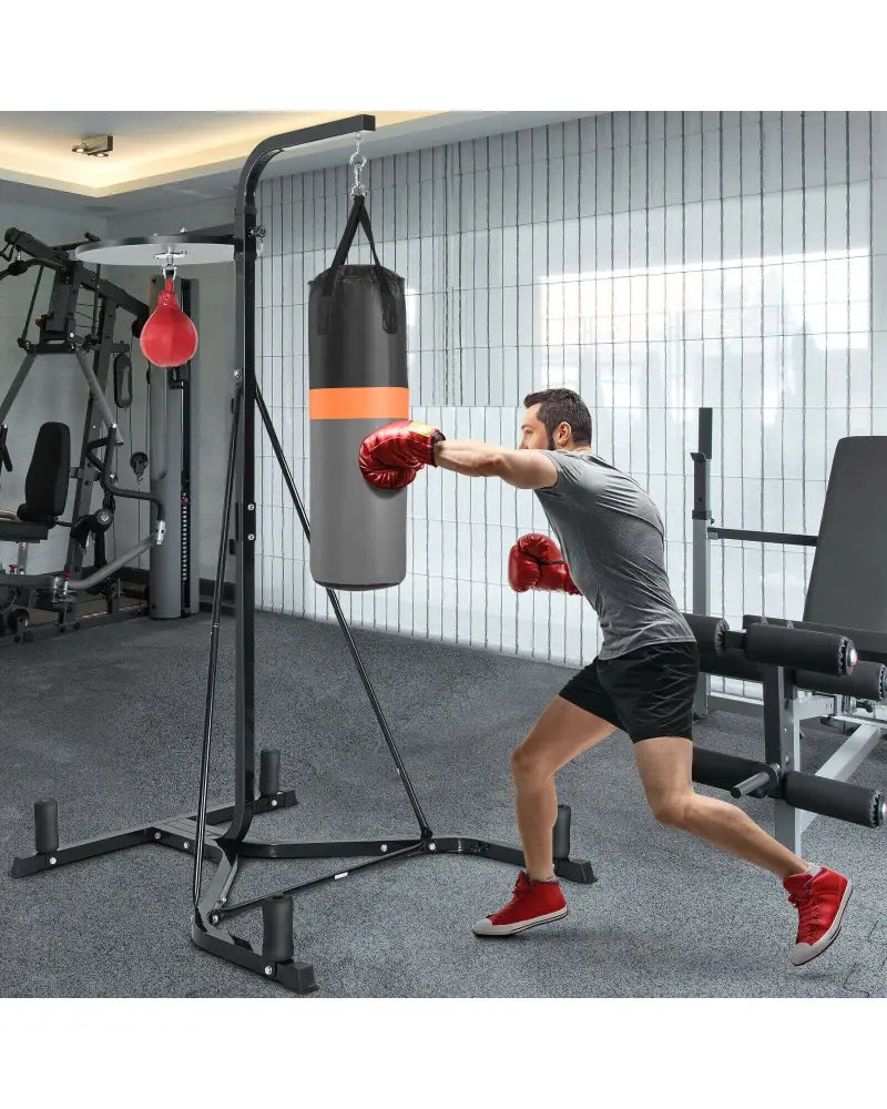 Heavy Duty Boxing Punching Stand With Heavy Bag - Gray - Boxing & Martial Arts