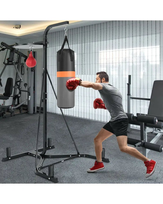 Heavy Duty Boxing Punching Stand With Heavy Bag - Gray - Boxing & Martial Arts