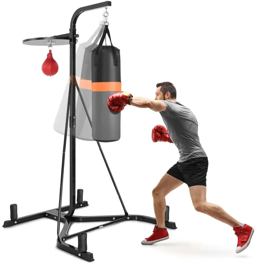 Heavy Duty Boxing Punching Stand With Heavy Bag - Gray - Boxing & Martial Arts