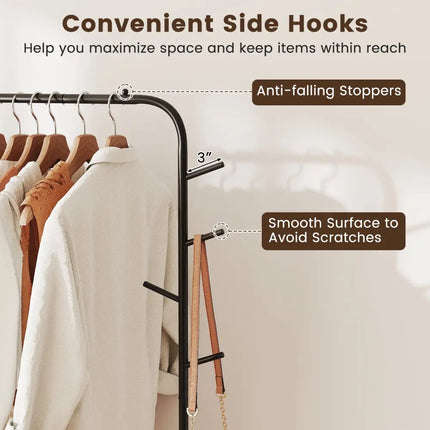 Heavy Duty Clothes Rack 50-Inch Wide Metal Garment Wardrobe Rack-Black - Black - Clothing & Closet Storage
