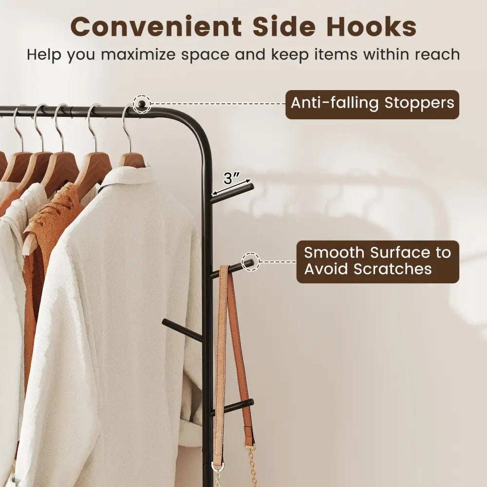 Heavy Duty Clothes Rack 50-Inch Wide Metal Garment Wardrobe Rack-Black - Black - Clothing & Closet Storage