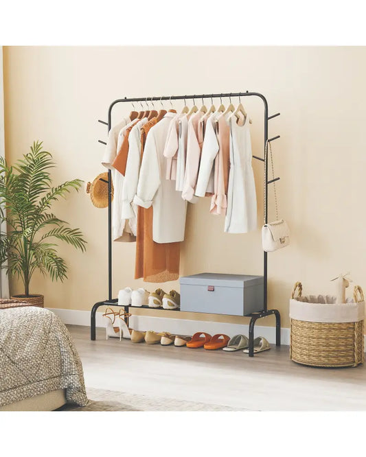 Heavy Duty Clothes Rack 50-Inch Wide Metal Garment Wardrobe Rack-Black - Black - Clothing & Closet Storage