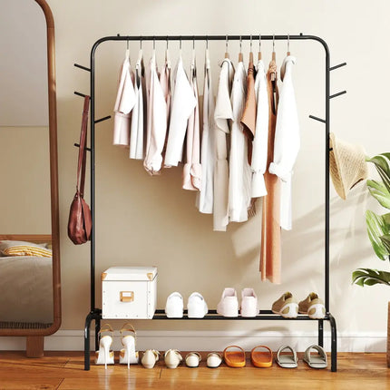 Heavy Duty Clothes Rack 50-Inch Wide Metal Garment Wardrobe Rack-Black - Black - Clothing & Closet Storage