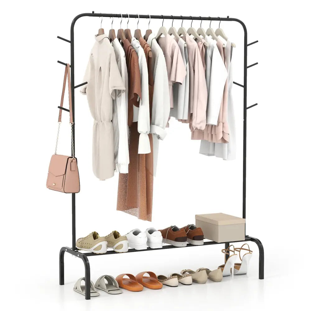 Heavy Duty Clothes Rack 50-Inch Wide Metal Garment Wardrobe Rack-Black - Black - Clothing & Closet Storage