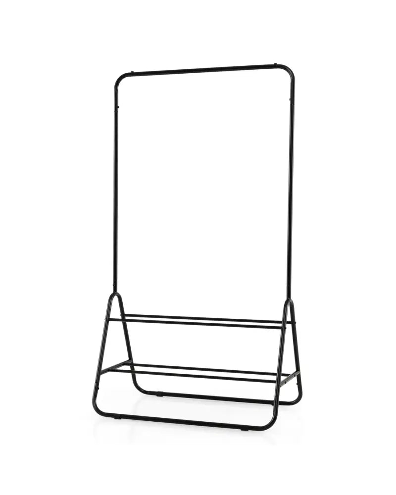 Heavy Duty Clothes Rack with Hanging Rod and Storage Shelves-Black - Black - Clothing & Closet Storage