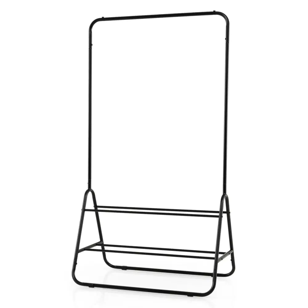 Heavy Duty Clothes Rack with Hanging Rod and Storage Shelves-Black - Black - Clothing & Closet Storage
