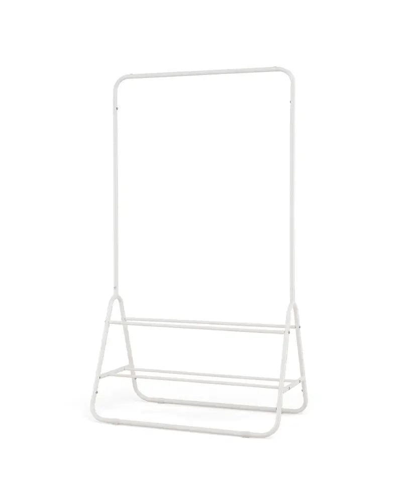 Heavy Duty Clothes Rack with Hanging Rod and Storage Shelves-White - White - Clothing & Closet Storage