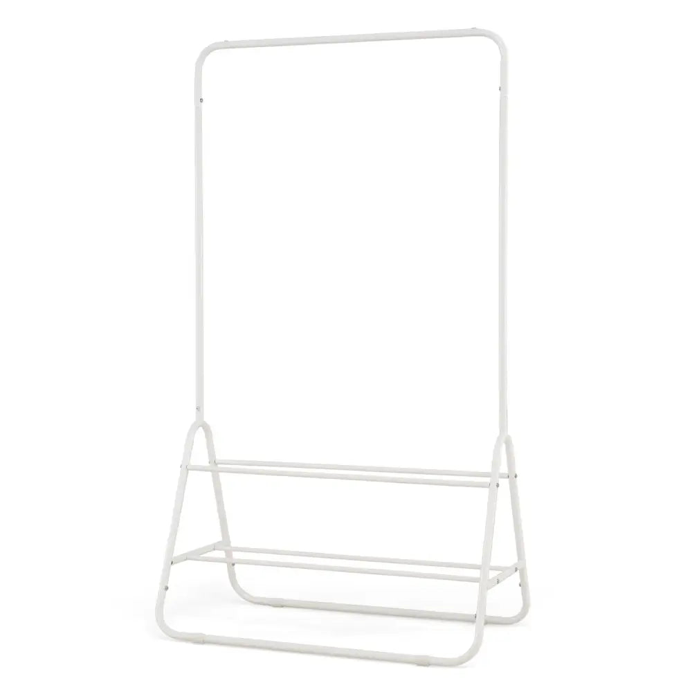 Heavy Duty Clothes Rack with Hanging Rod and Storage Shelves-White - White - Clothing & Closet Storage