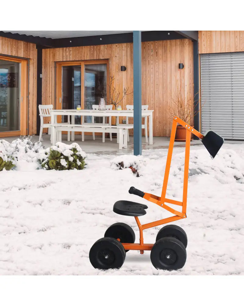 Heavy Duty Kid Ride-on Sand Digger Digging Excavator - Orange - Sandboxes