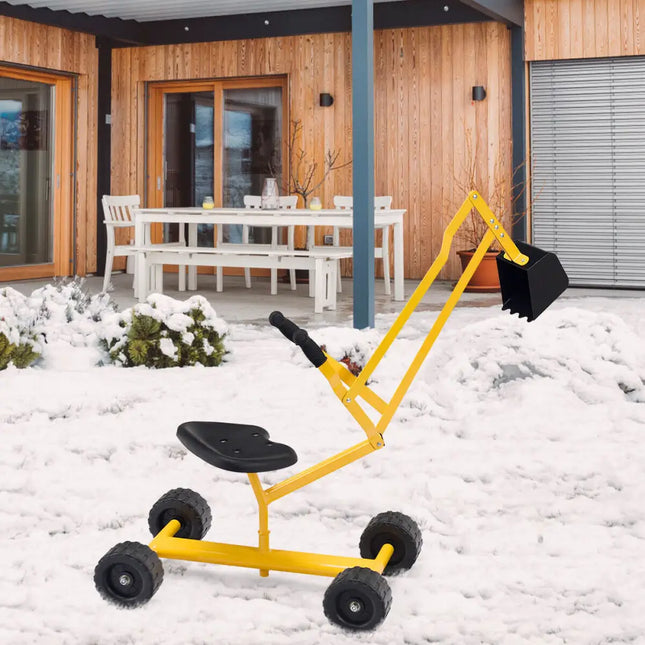 Heavy Duty Kid Ride-on Sand Digger Excavator - Yellow - Sandboxes