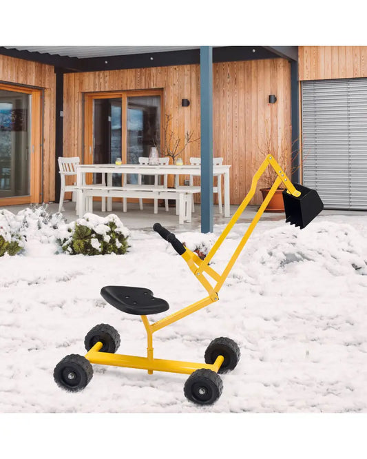 Heavy Duty Kid Ride-on Sand Digger Excavator - Yellow - Sandboxes