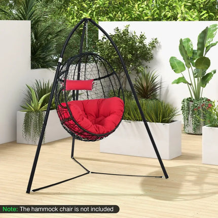 Heavy Duty Metal Hanging Chair Stand with Hanging Chain-Black - Black - Hammocks