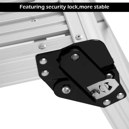 Heavy Duty Portable Bench Aluminum Folding Step Ladder - Silver - Ladders