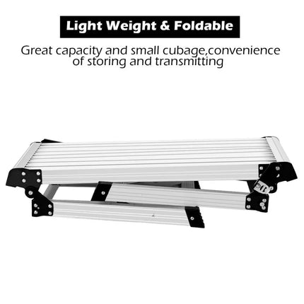 Heavy Duty Portable Bench Aluminum Folding Step Ladder - Silver - Ladders