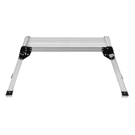 Heavy Duty Portable Bench Aluminum Folding Step Ladder - Silver - Ladders