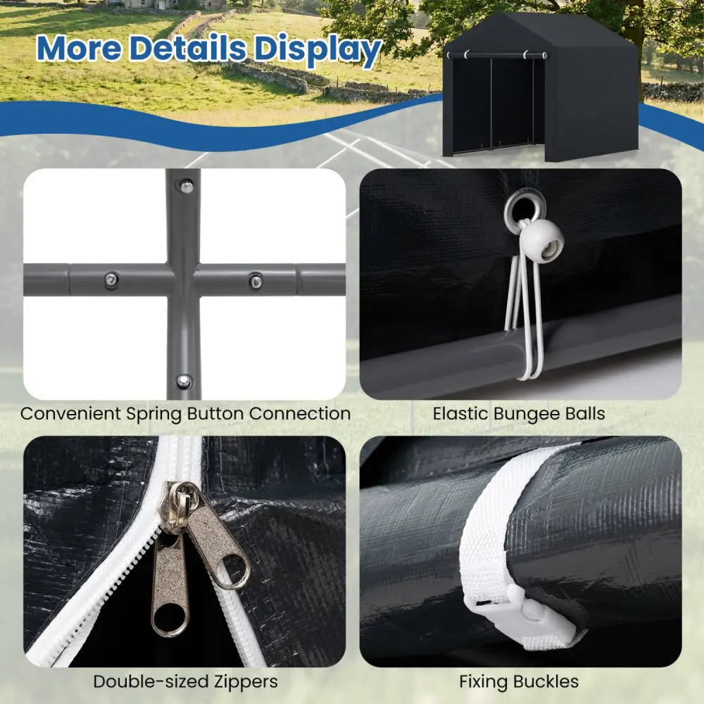 Heavy-Duty Portable Storage Shed with Roll-up Zipper Door-L - Sheds & Outdoor Storage