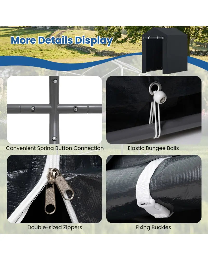 Heavy-Duty Portable Storage Shed with Roll-up Zipper Door-S - Sheds & Outdoor Storage