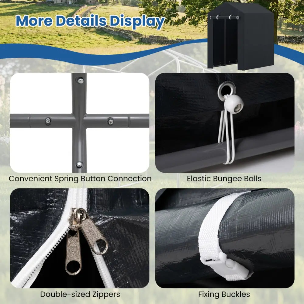 Heavy-Duty Portable Storage Shed with Roll-up Zipper Door-S - Sheds & Outdoor Storage