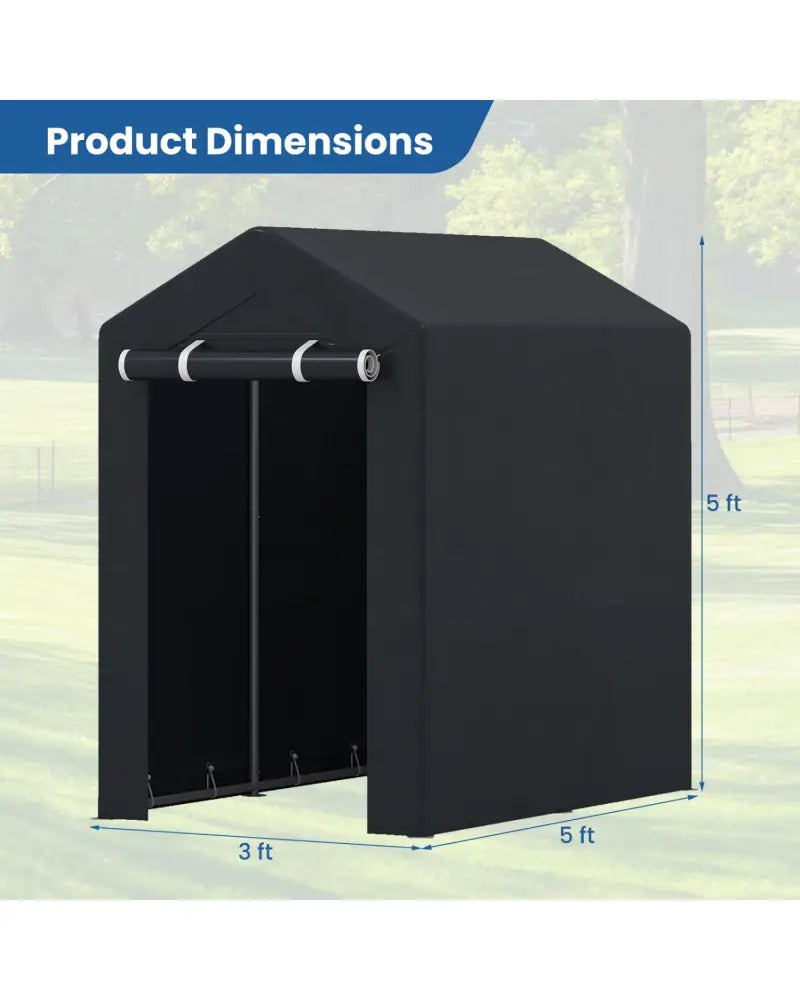 Heavy-Duty Portable Storage Shed with Roll-up Zipper Door-S - Sheds & Outdoor Storage
