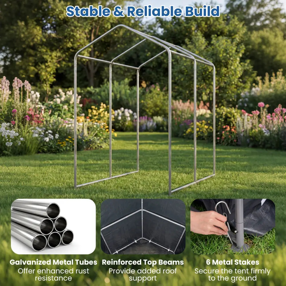 Heavy-Duty Portable Storage Shed with Roll-up Zipper Door-S - Sheds & Outdoor Storage