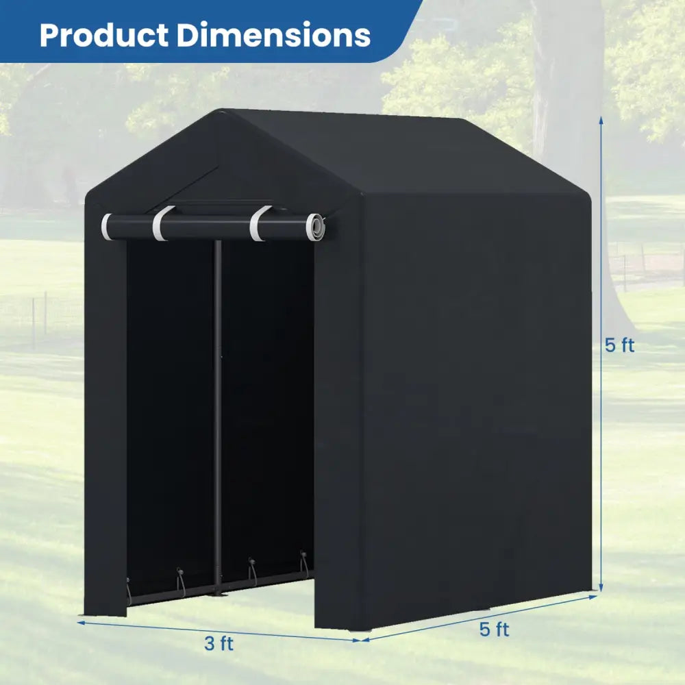 Heavy-Duty Portable Storage Shed with Roll-up Zipper Door-S - Sheds & Outdoor Storage