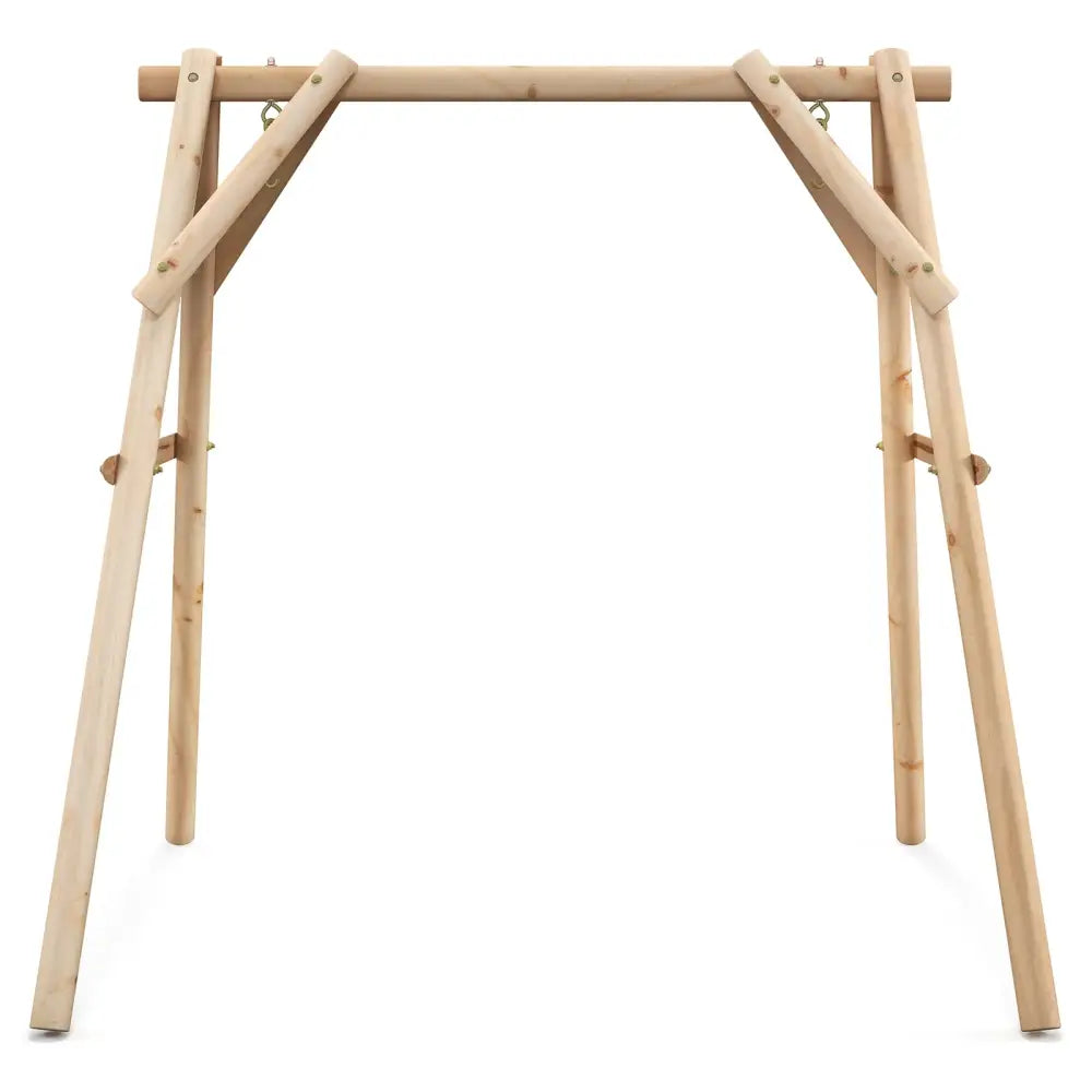 Heavy Duty Wooden Swing Frame with Reinforced Bars - Natural - Porch Swings