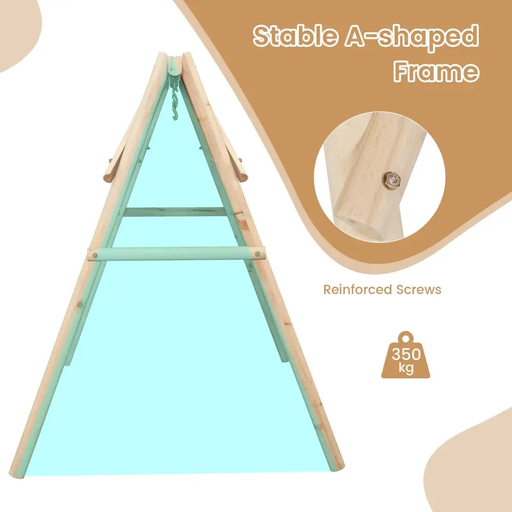Heavy Duty Wooden Swing Frame with Reinforced Bars - Natural - Porch Swings