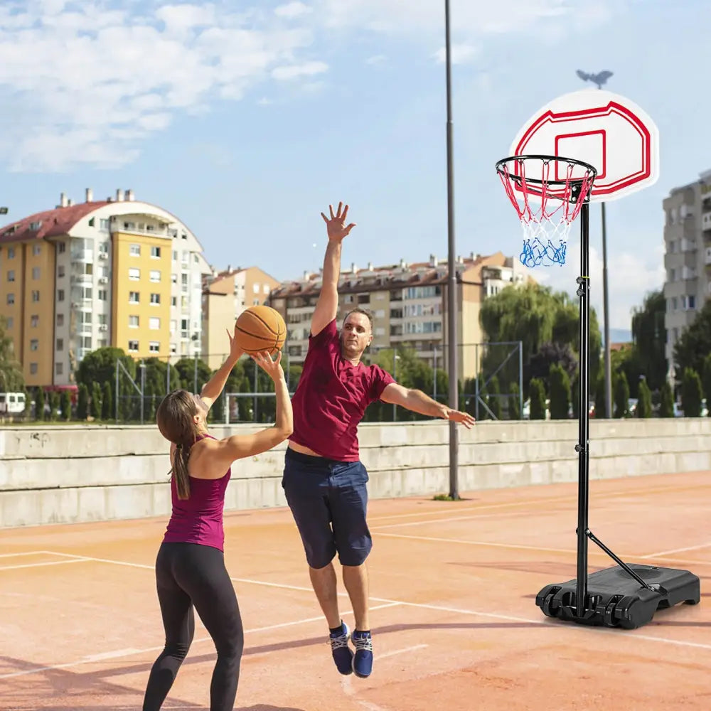 Height Adjustable Basketball Hoop with 2 Nets and Fillable Base - Multicolor - Sport Equipments