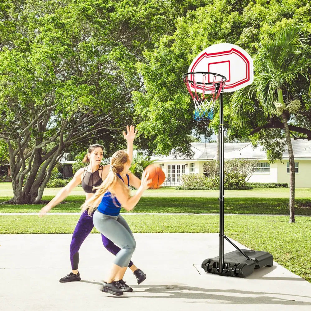 Height Adjustable Basketball Hoop with 2 Nets and Fillable Base - Multicolor - Sport Equipments