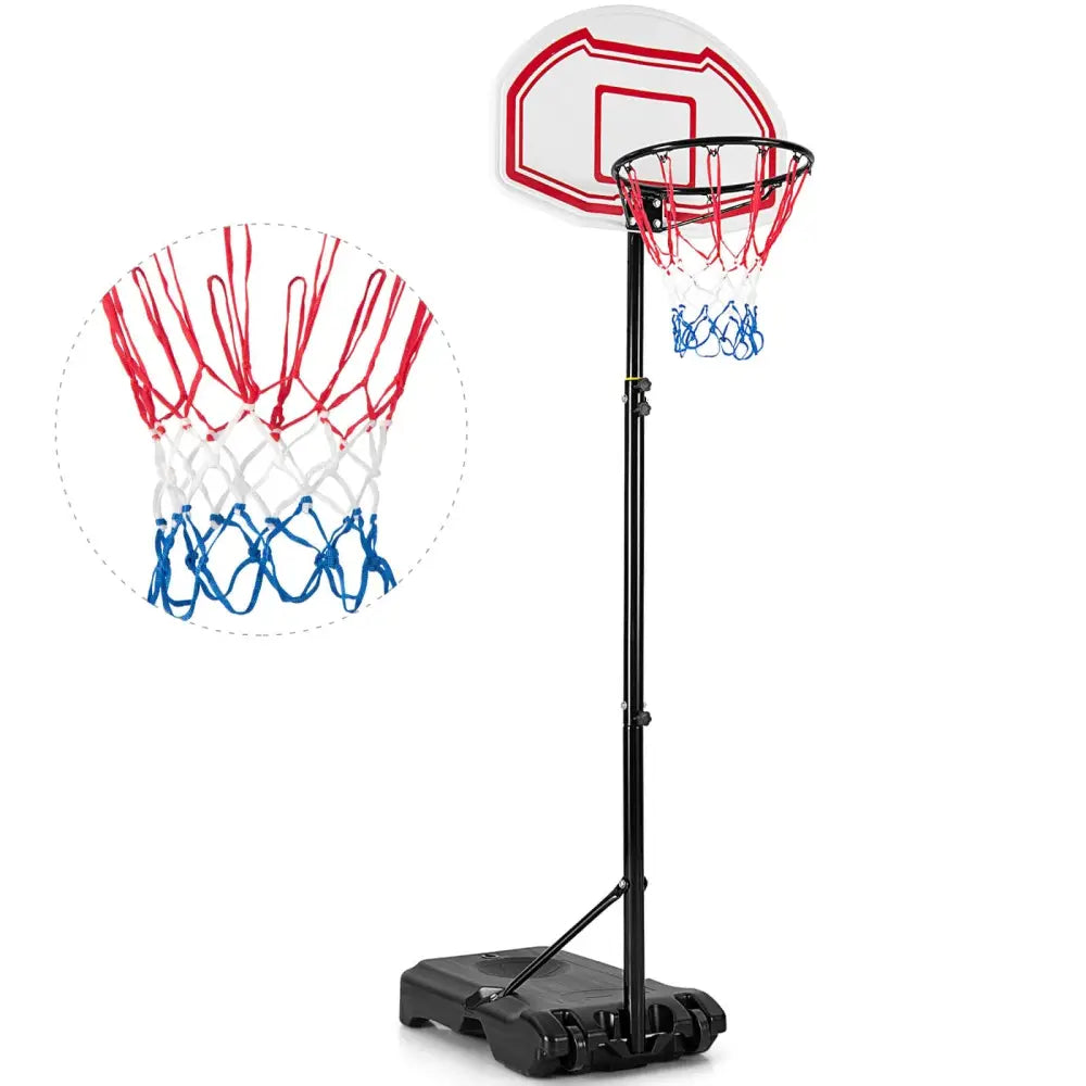 Height Adjustable Basketball Hoop with 2 Nets and Fillable Base - Multicolor - Sport Equipments