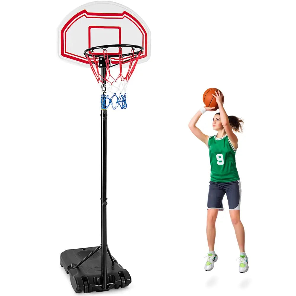 Height Adjustable Basketball Hoop with 2 Nets and Fillable Base - Multicolor - Sport Equipments