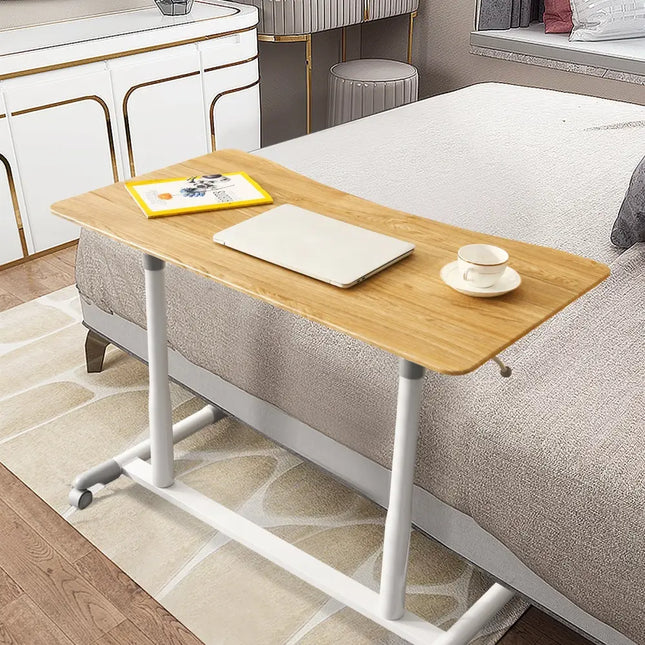 Height Adjustable Computer Desk Sit to Stand Rolling Notebook Table -Natural - Natural - Standing Desks