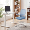 Height Adjustable Drafting Chair with Flip Up Arms for Home Office-Blue - Blue - Mesh Chairs