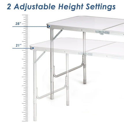 Height Adjustable Folding Camping Table-Blue - Blue - Camping Furniture