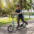 Height Adjustable Kid Kick Scooter with 12 Inch Air Filled Wheel-Grey - Gray - Scooters