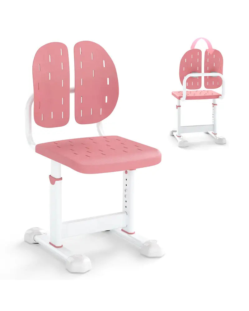 Height-adjustable Kid’s Study Chair with Double Back Support and Breathable Seat for 3+ Years Old-Pink - Pink - Kids