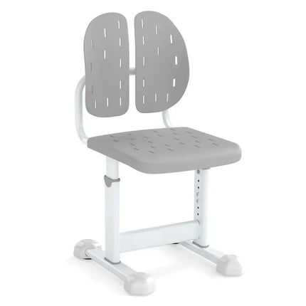 Height-adjustable Kid’s Study Chair with Double Back Support and Breathable Seat for 3+ Years Old-Gray - Gray - Kids