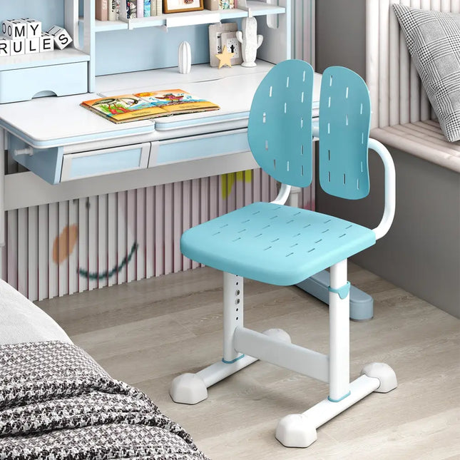 Height-adjustable Kid’s Study Chair with Double Back Support and Breathable Seat for 3+ Years Old-Blue - Blue - Kids