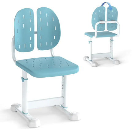 Height-adjustable Kid’s Study Chair with Double Back Support and Breathable Seat for 3+ Years Old-Blue - Blue - Kids