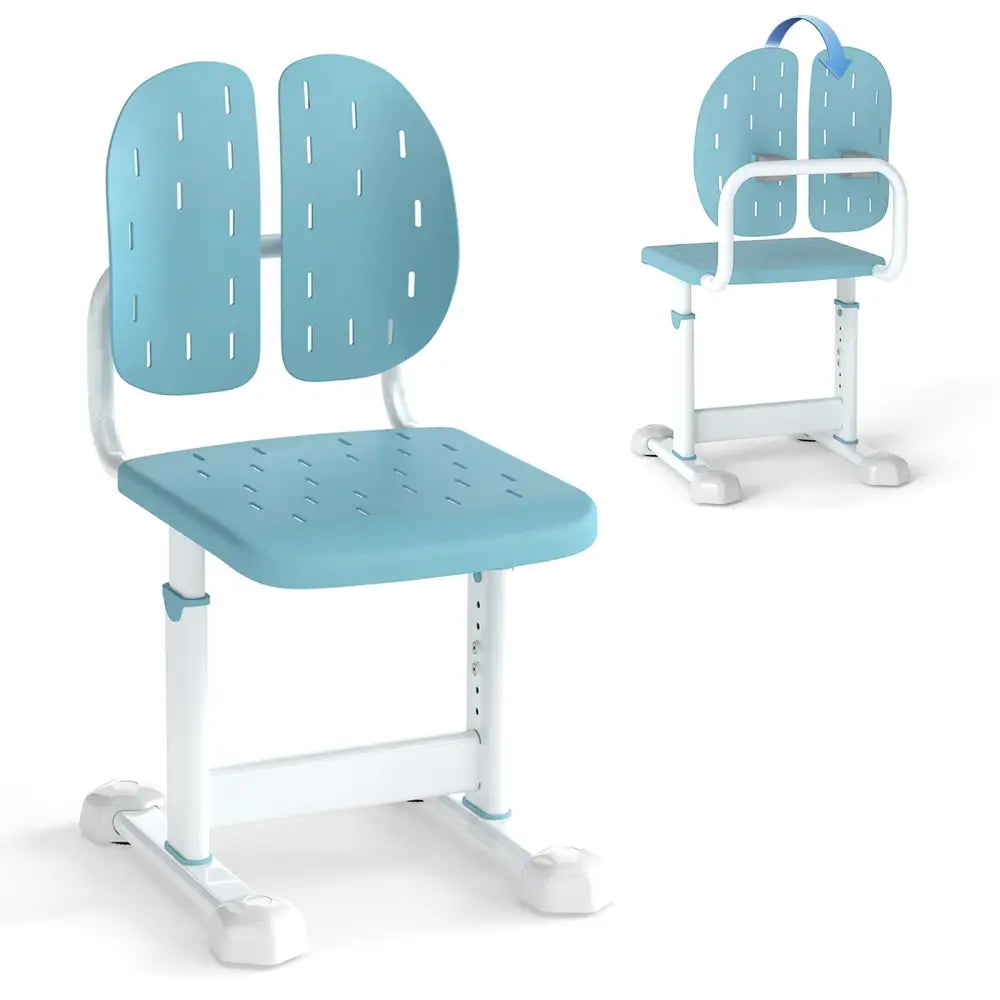 Height-adjustable Kid’s Study Chair with Double Back Support and Breathable Seat for 3+ Years Old-Blue - Blue - Kids