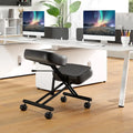 Height Adjustable Kneeling Chair Posture Correction Stool - Black - Kneeling Chairs
